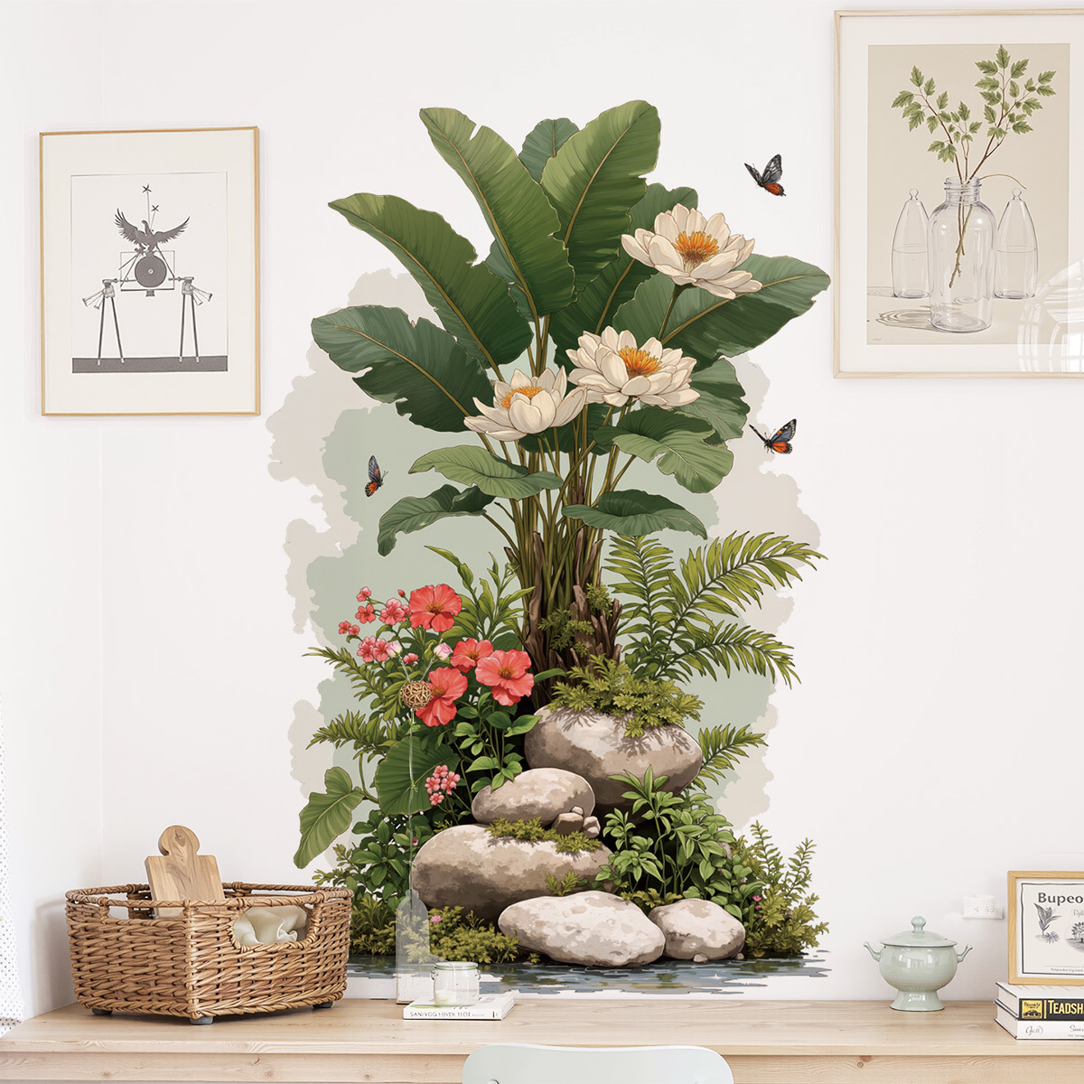 Sustainable Living Eco Friendly - Groot formaat groene plant muurtattoo sticker