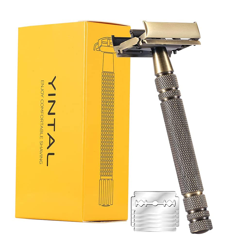 Safety Razor Handle - YINTAL Messing veiligheidsscheermes voor mannen, dubbele