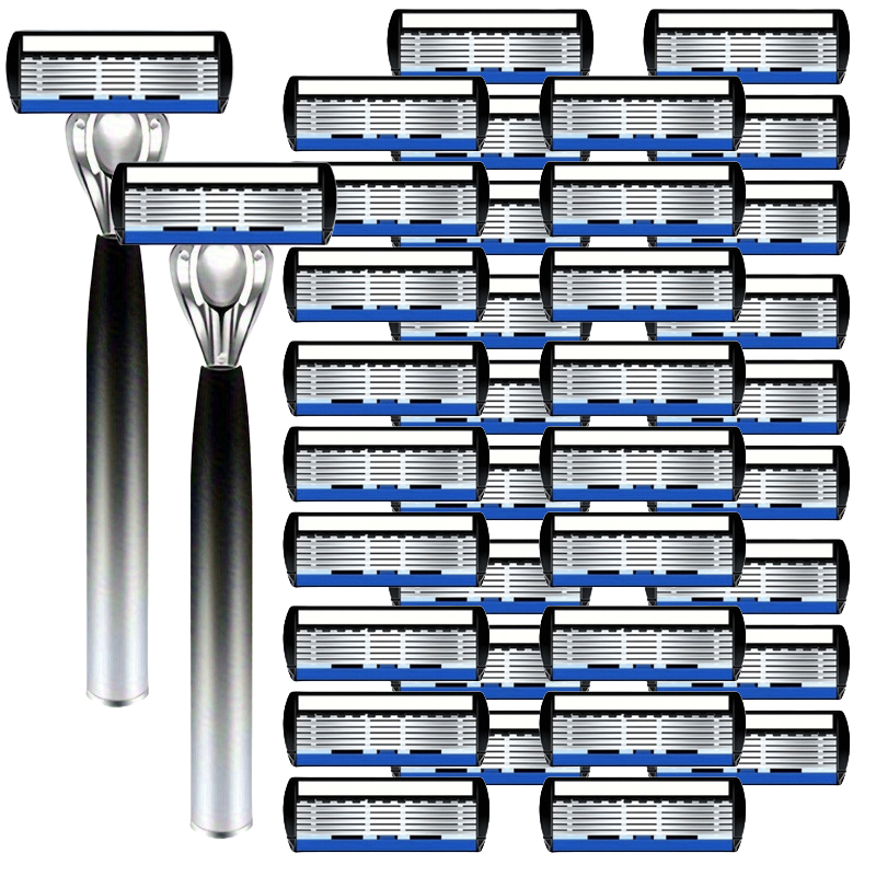 Safety Razor Handle - 6-laags scheerhoofd handmatig scheerapparaat, roestvrij staal