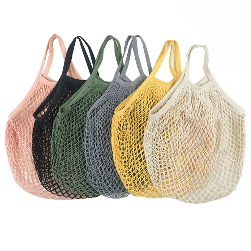 Reusable Produce Bag - Opvouwbare katoenen mesh boodschappentas, herbruikbare holle