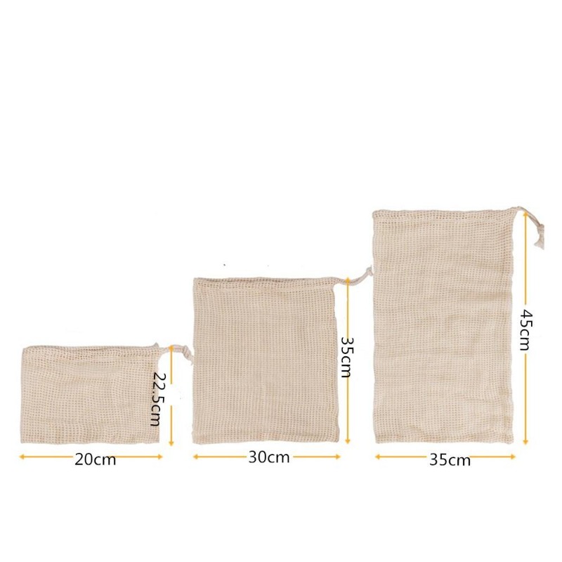 3 STKS/PARTIJ Katoenen Mesh Gr - Reusable Produce Bag recensie en prijs