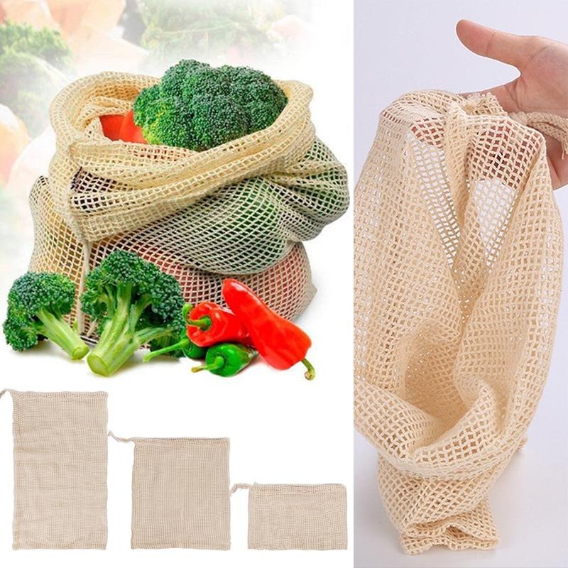3 STKS/PARTIJ Katoenen Mesh Gr - Reusable Produce Bag recensie en prijs