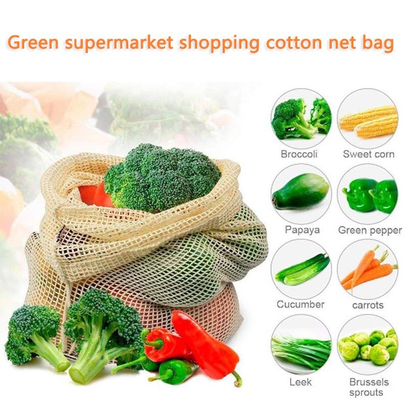 3 STKS/PARTIJ Katoenen Mesh Gr - Reusable Produce Bag recensie en prijs